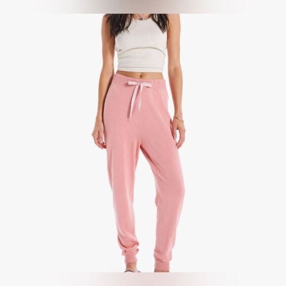 MOTHER medium the blissful ankle sweatpants rose of Sharon knit joggers - Picture 2 of 9